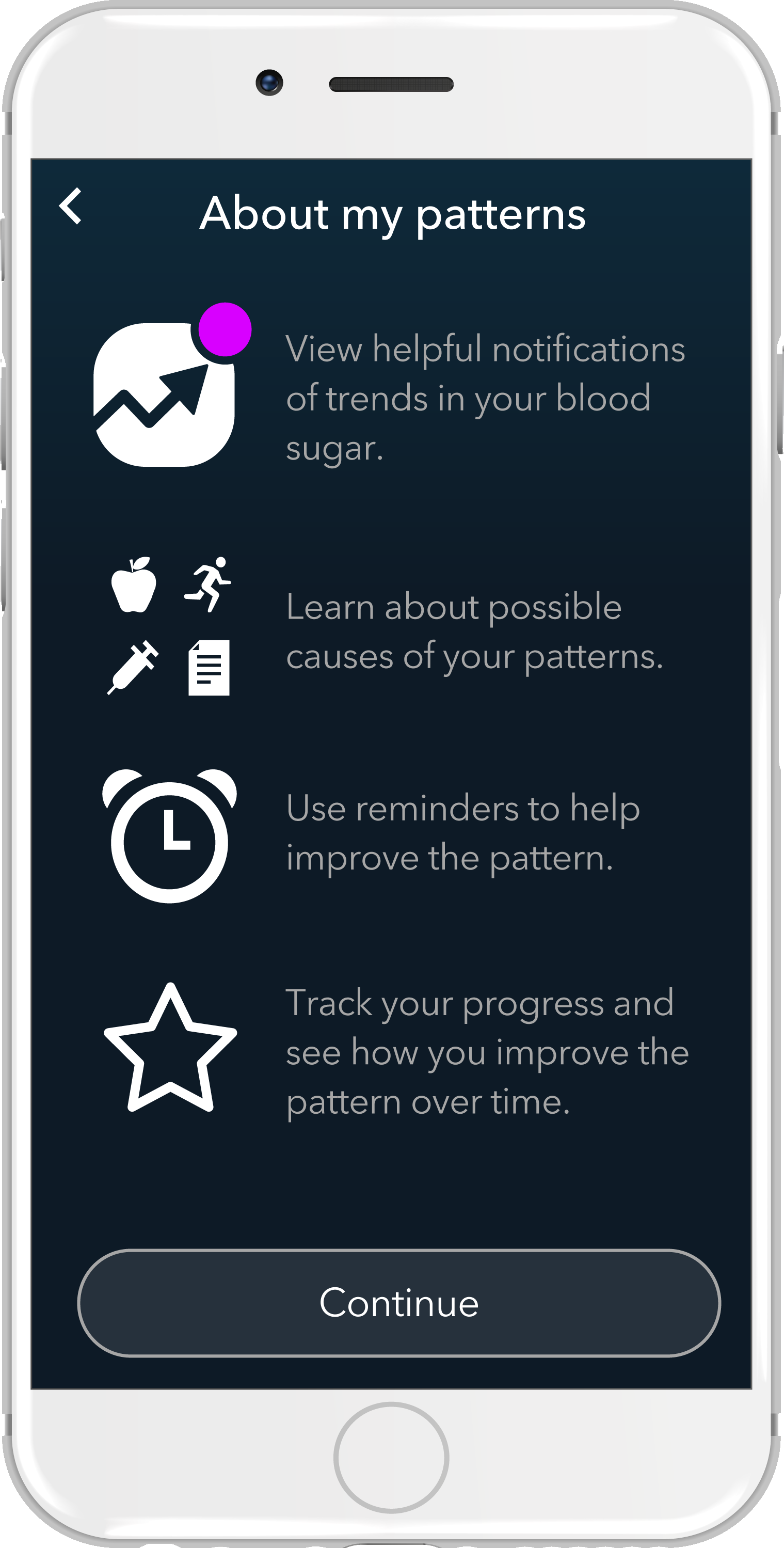The app provides options for personalized testing